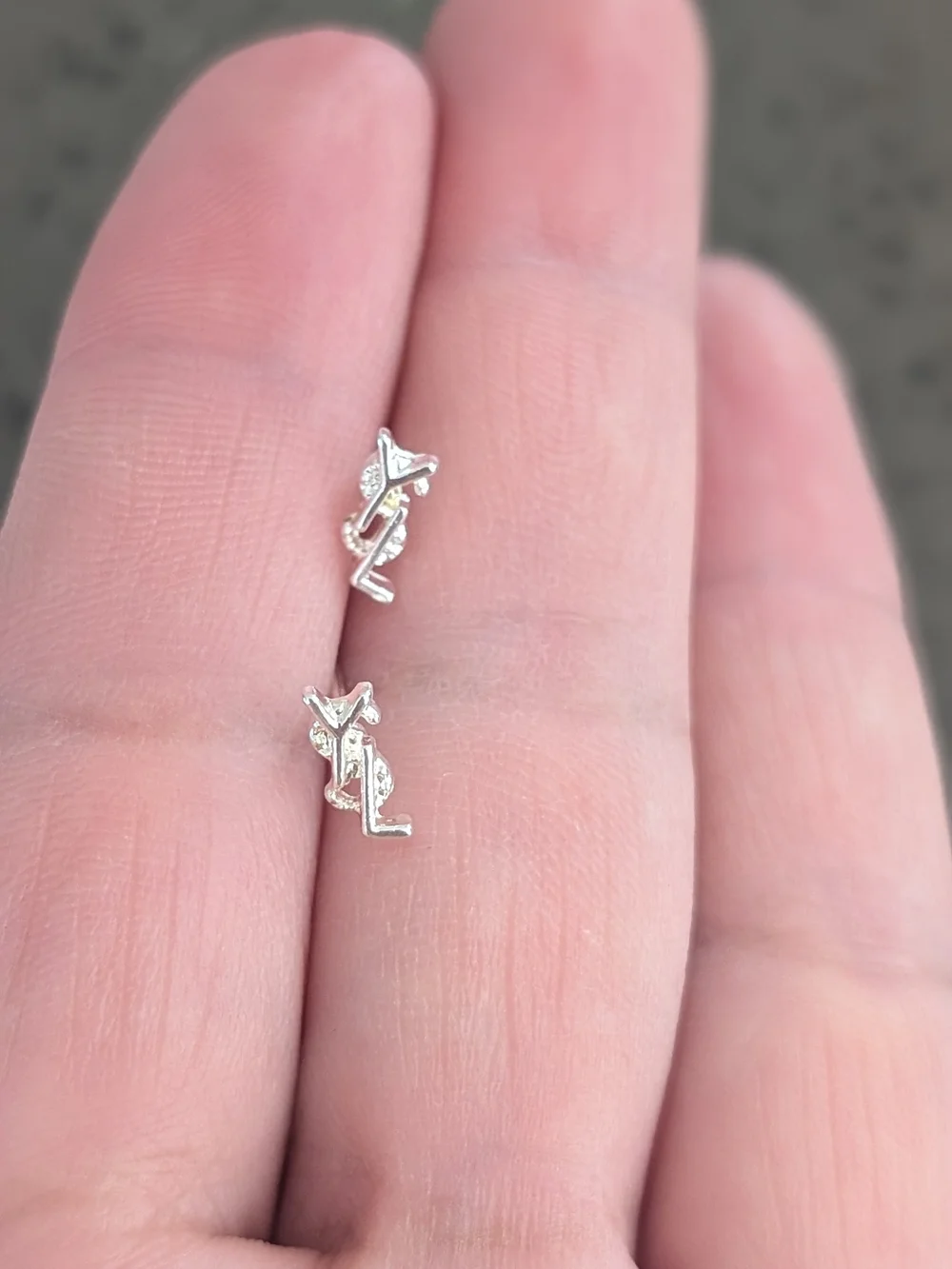 Silver Logo Stud Earrings - Women Jewelry